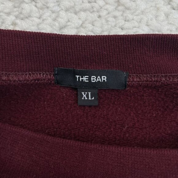 The Bar Varsity Crew Sweatshirt Oversized Maroon FLAWS - Picture 5 of 7